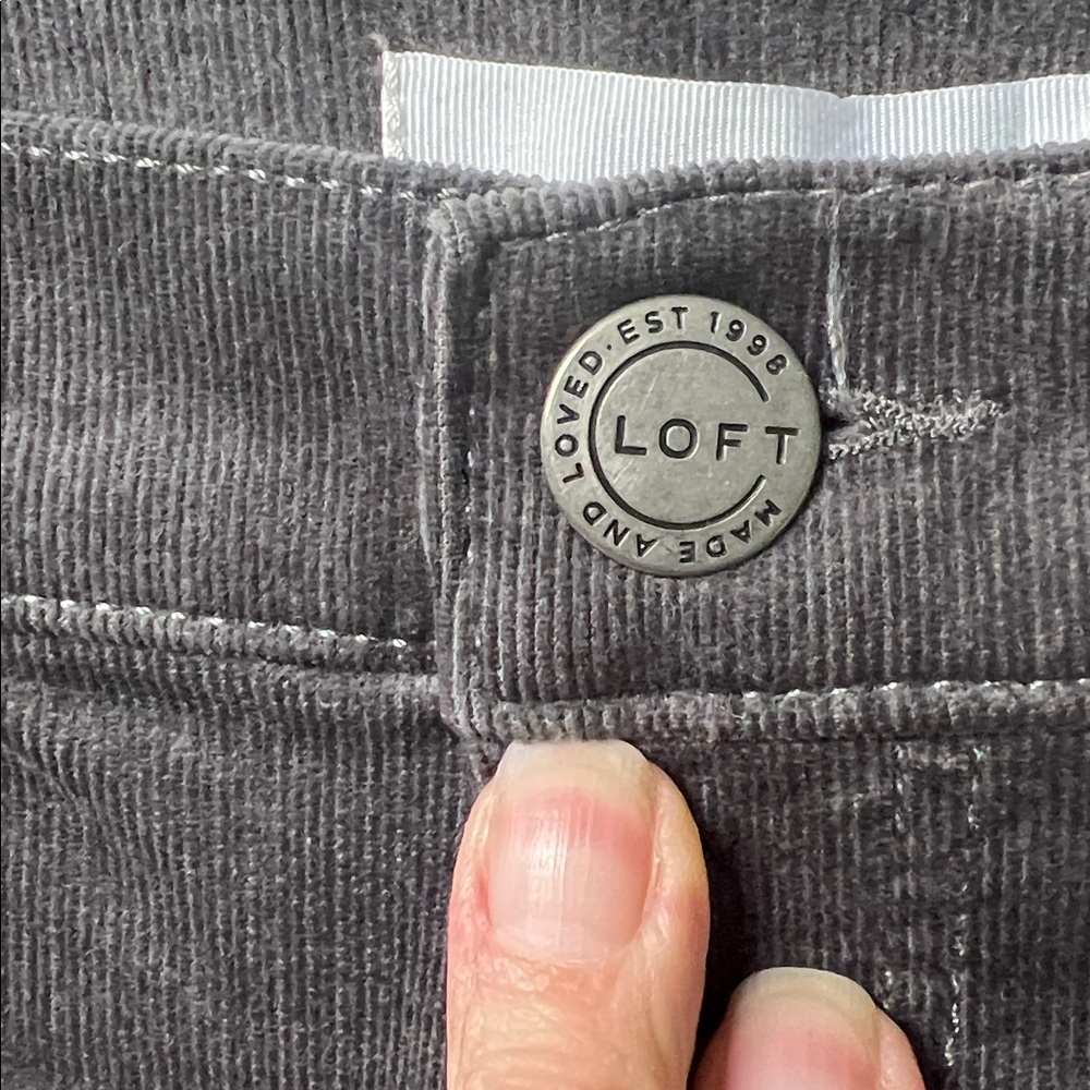 LOFT Charcoal Corduroy Modern Skinny Trousers - Picture 2 of 6